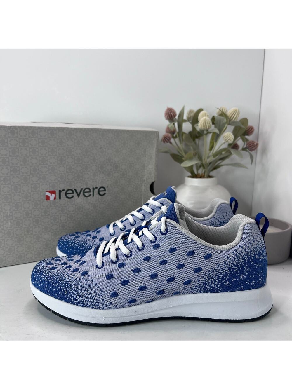 Revere Haiti Lace Up Mesh Sneaker Slip Resistant Ocean Sky Women 12Wide Tried On